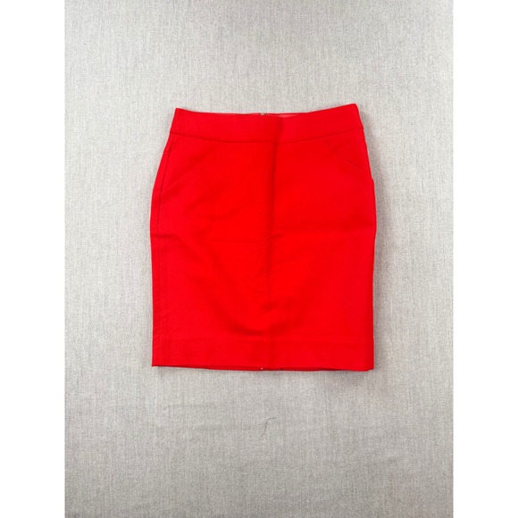 J.Crew Factory Dresses & Skirts - J.Crew Factory The Pencil Skirt Red Cotton Petite Size 4P A6661